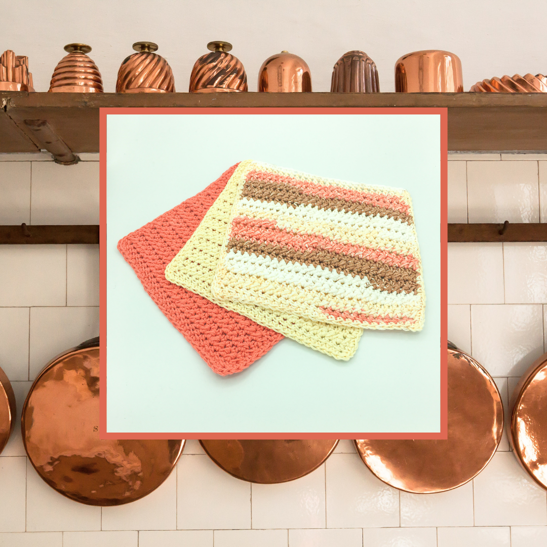 Crocheted Dishcloth Set - Copper Kitchen