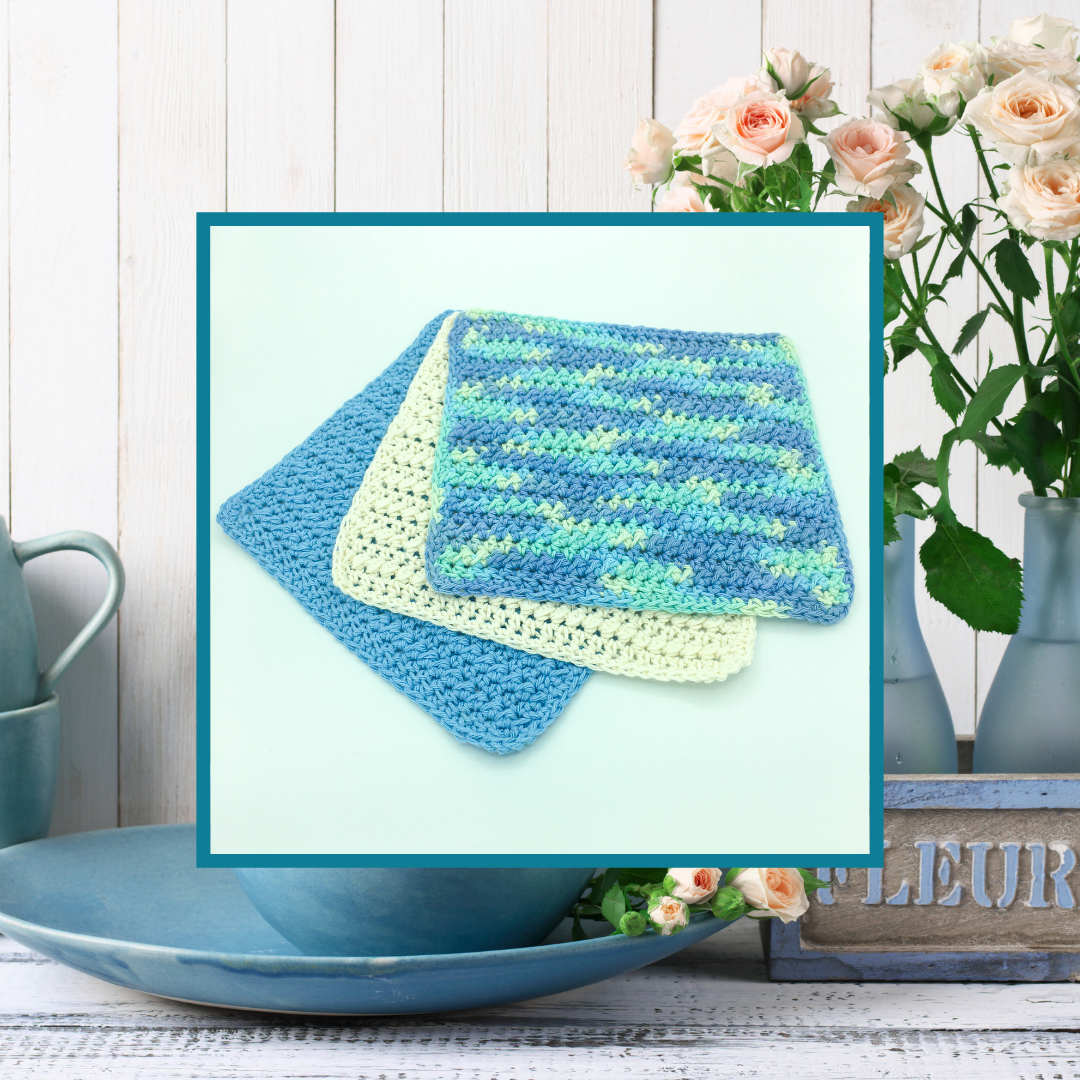 Crocheted Dishcloth Set - Blueberry
