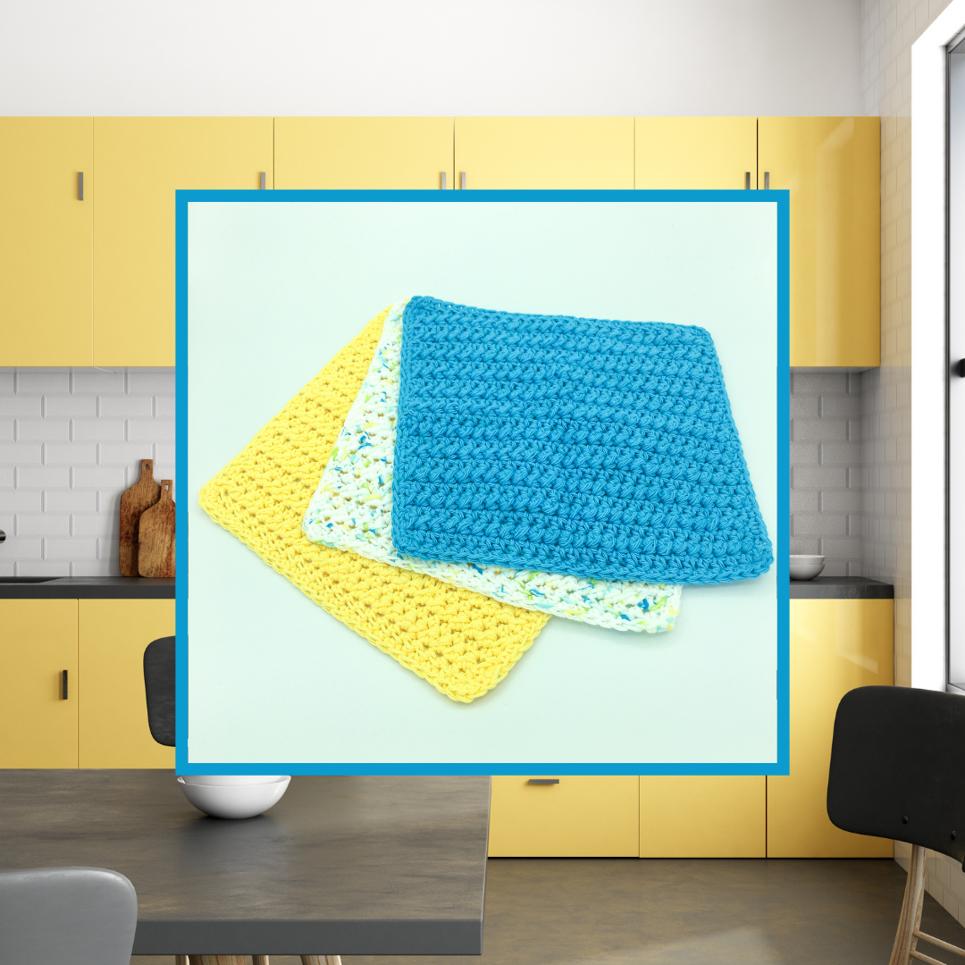 Crocheted Dishcloth Set - Beach Sunrise