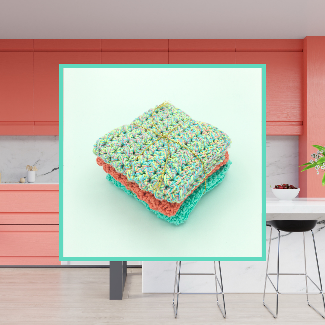 Crocheted Dishcloth Set - Mixed Melon