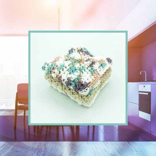 Crocheted Dishcloth Set - Sandstone