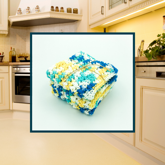 Crocheted Dishcloth Set - Lakeside Sunset