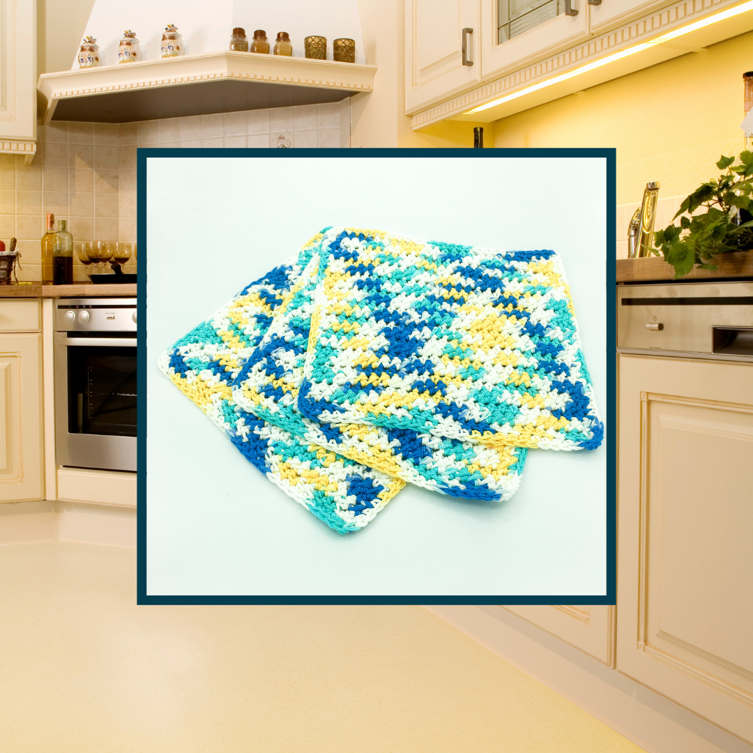 Crocheted Dishcloth Set - Lakeside Sunset