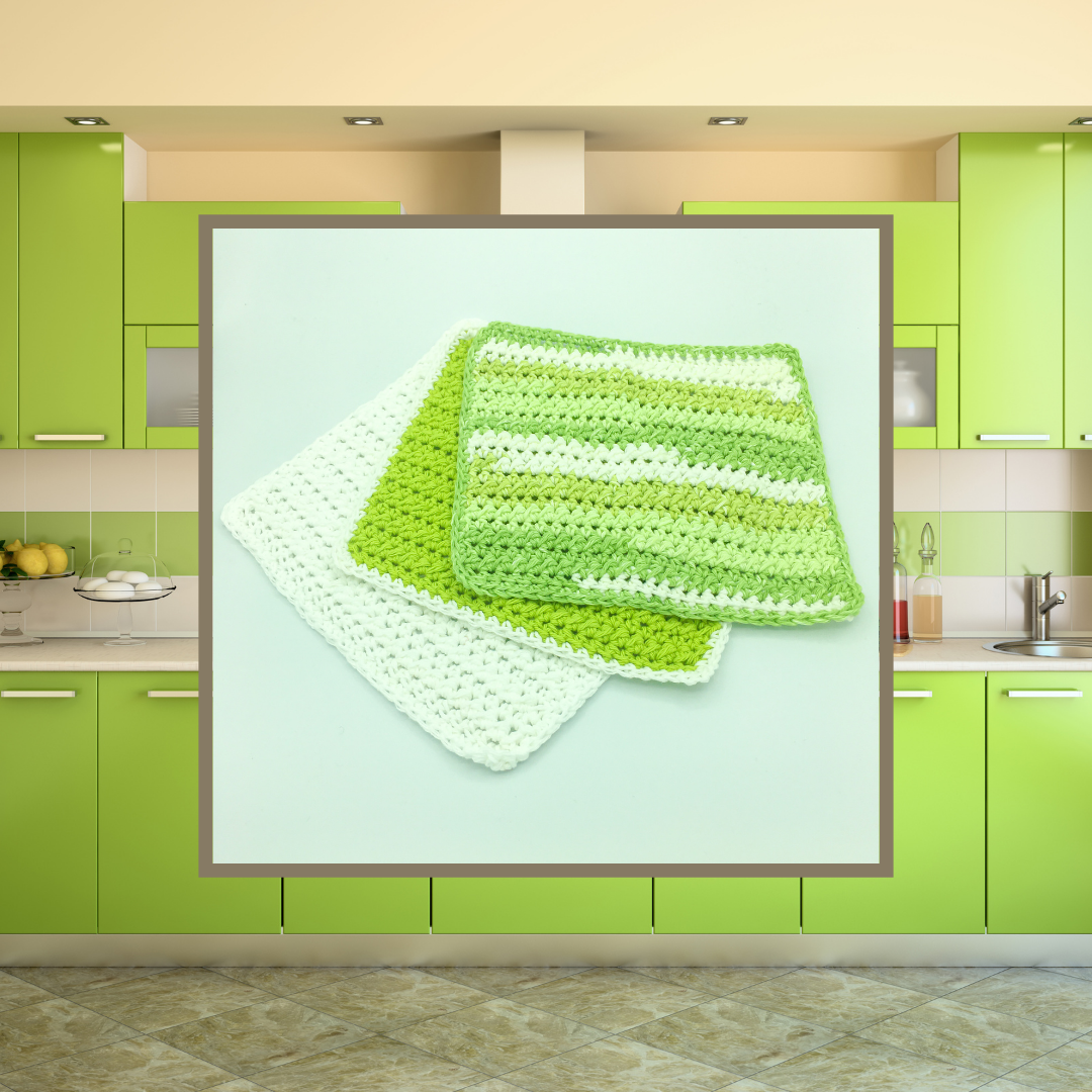 Crocheted Dishcloth Set - Key Lime