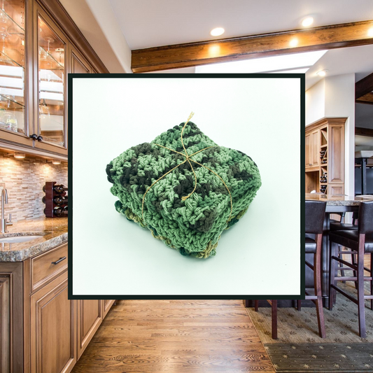 Crocheted Dishcloth Set - Camo