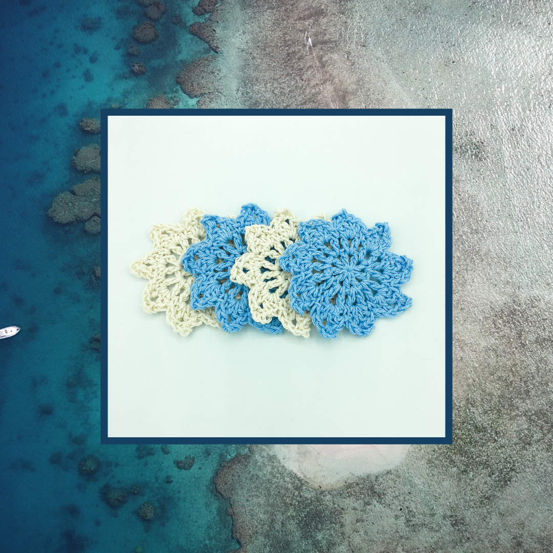 Crocheted Coaster Set - Ocean Sand