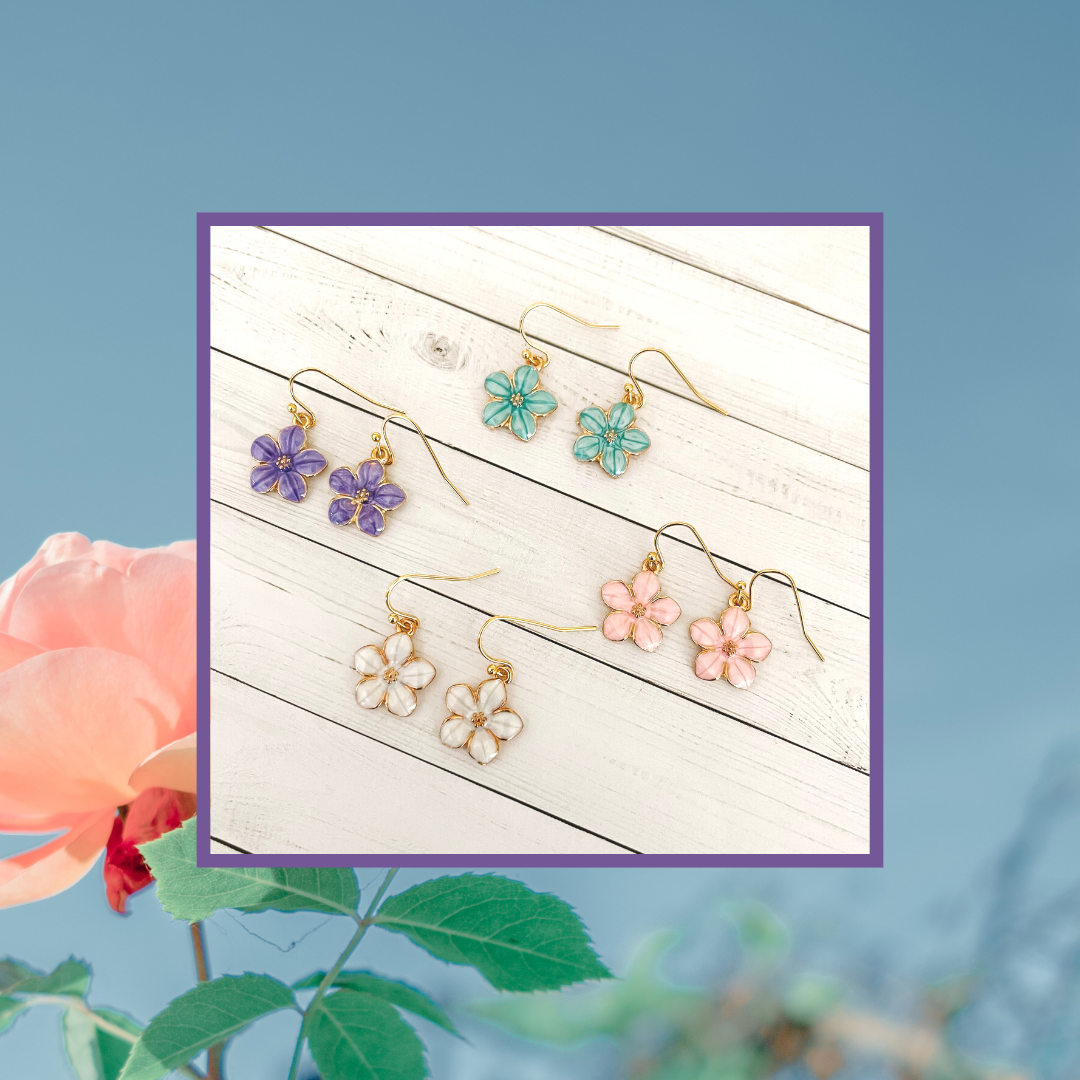The Forget-Me-Not Earrings - Pink, White, Mint & Purple