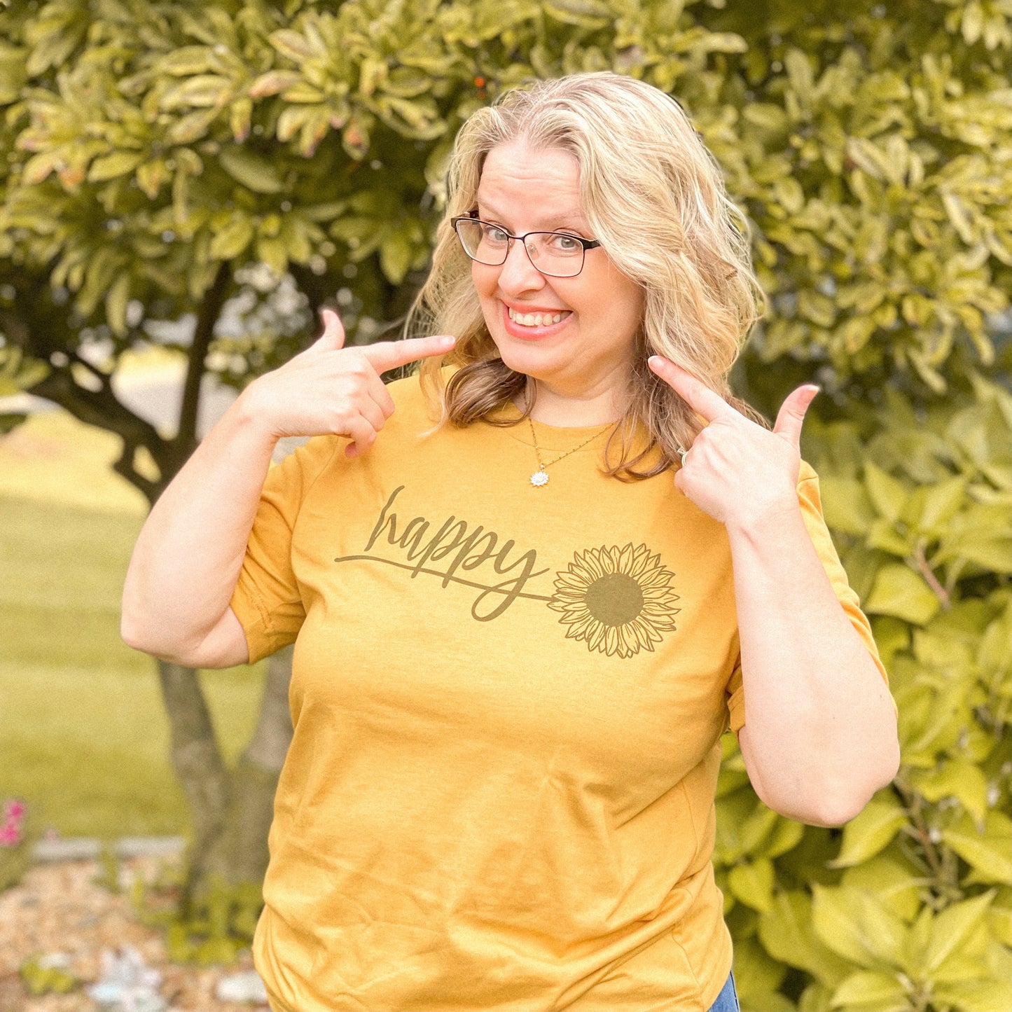 Happy Tee - Mustard Yellow (M, L)