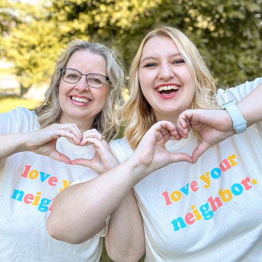 Love Your Neighbor Tee - Cream (M, XL)