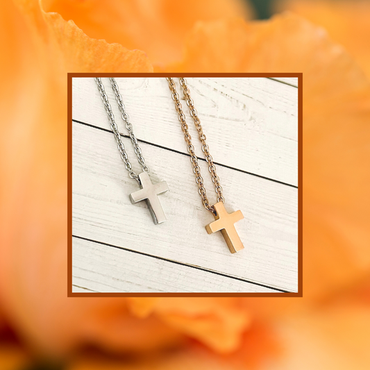 The Hope Mini Cross  - Silver & Rose Gold