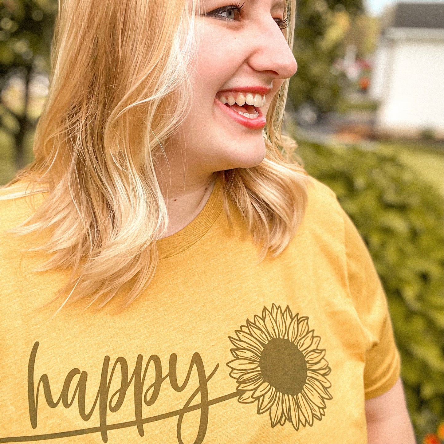 Happy Tee - Mustard Yellow (M, L)