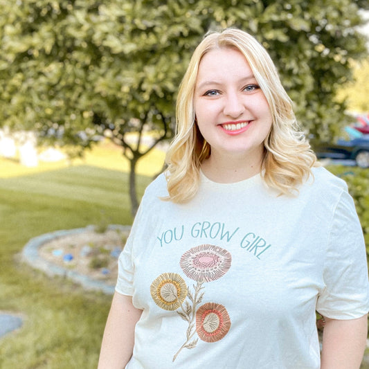 You Grow Girl Tee - Cream (S, XL)