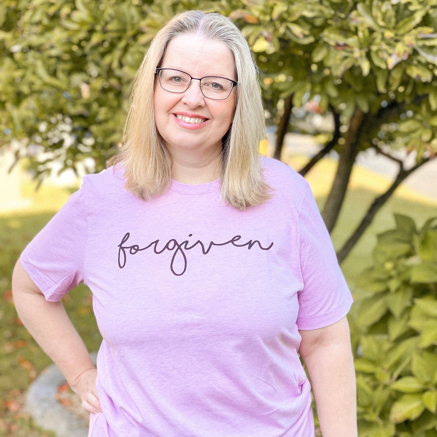 Forgiven Tee - Light Orchid (M, L)