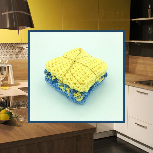 Crocheted Dishcloth Set - Bluebell