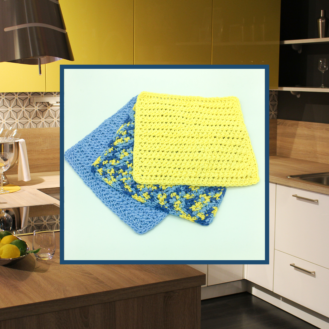 Crocheted Dishcloth Set - Bluebell