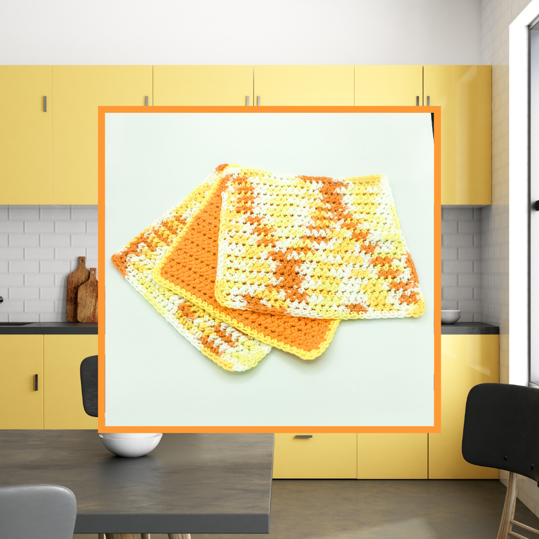 Crocheted Dishcloth Set - Fireside