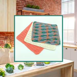 Crocheted Dishcloth Set - Tiger Lily