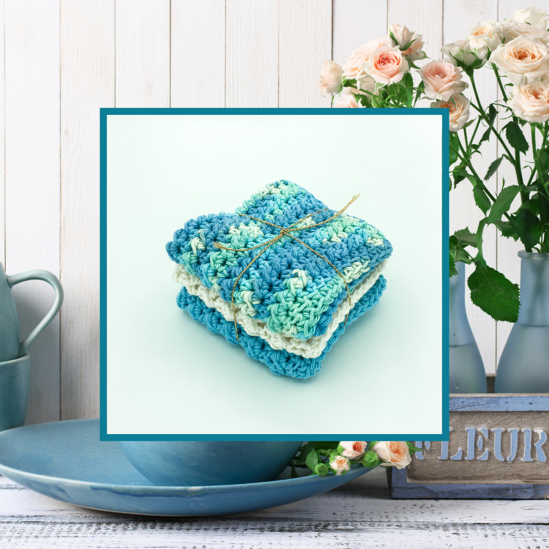 Crocheted Dishcloth Set - Blueberry