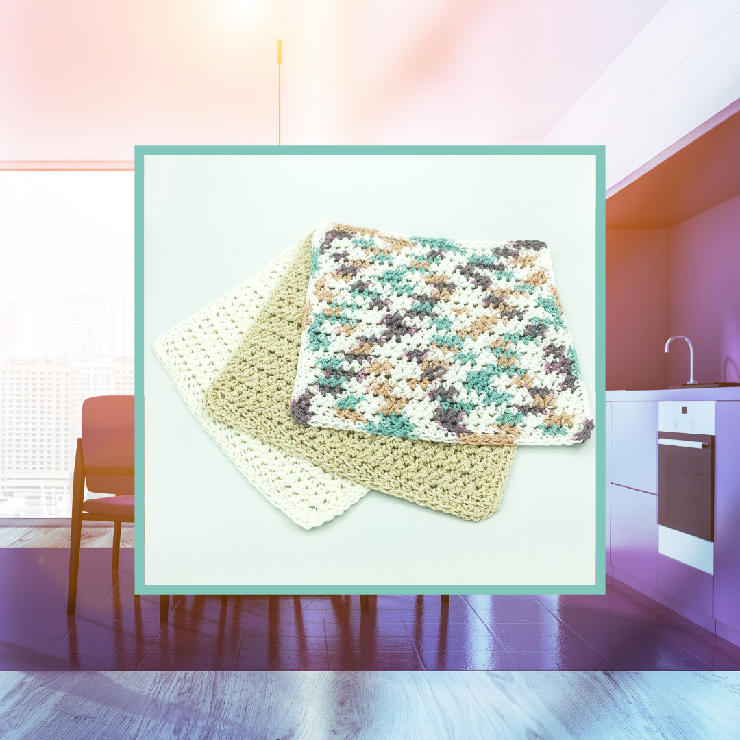 Crocheted Dishcloth Set - Sandstone