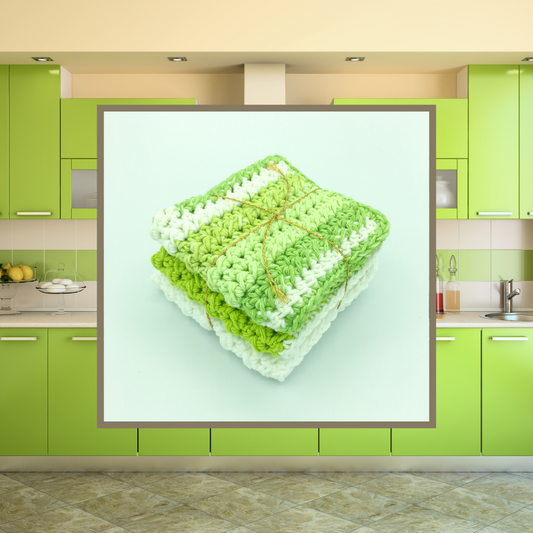 Crocheted Dishcloth Set - Key Lime
