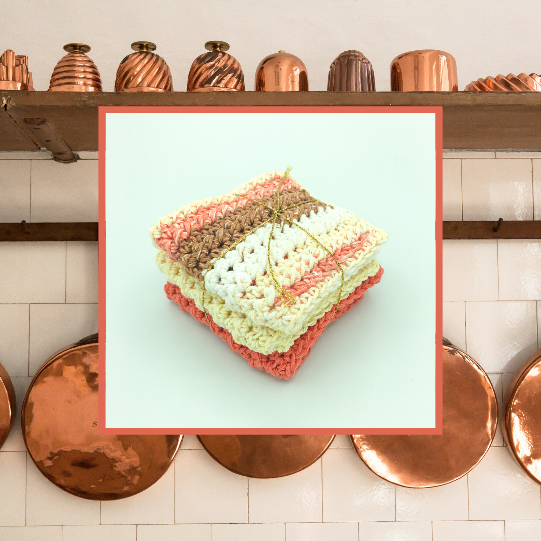 Crocheted Dishcloth Set - Copper Kitchen