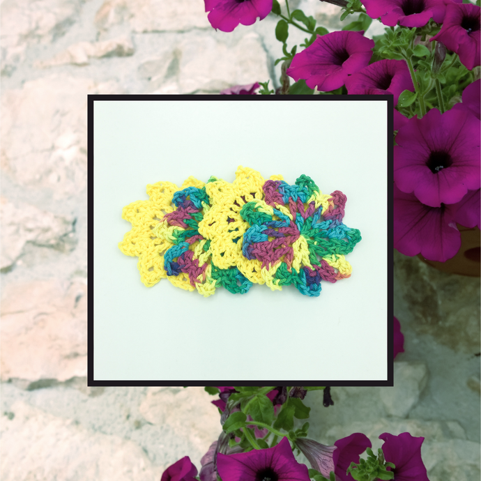 Crocheted Coaster Set - Petunia