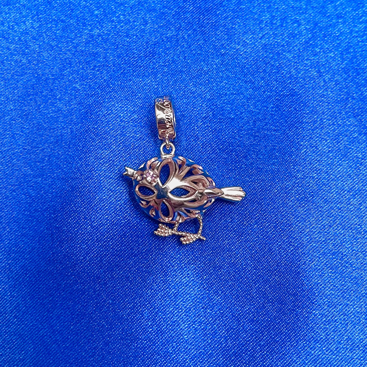 The Wearloom® Birdie Charm - Silver & Rose Gold with Eye Color Options